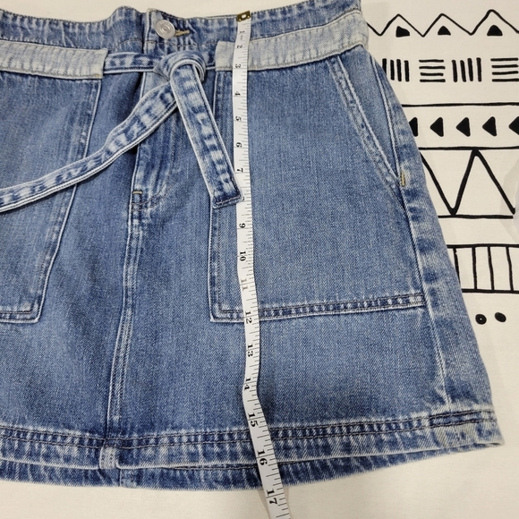 Hudson Women's Belted Cinched Waist High Waisted Jean Mini Skirt Size 25 - Picture 8 of 8